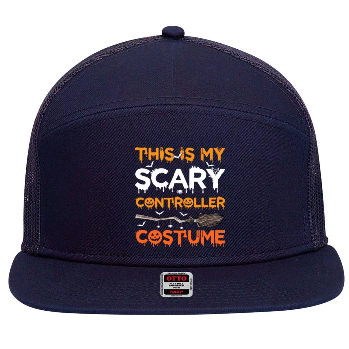 This Is My Scary Controller Costume Halloween Gift 7 Panel Mesh Trucker Snapback Hat