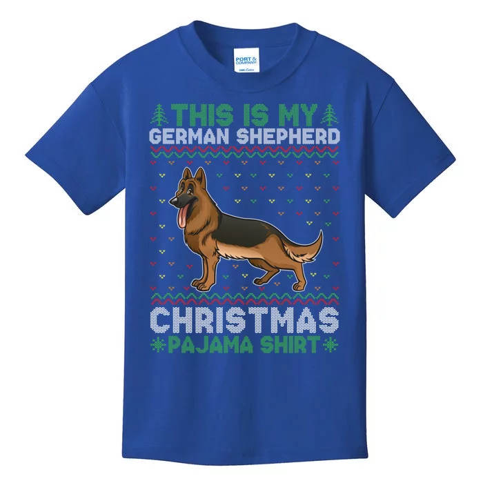 This Is My Ger Shepherd Dog Pajama Xmas Ugly Sweater Cool Cute Gift Kids T-Shirt