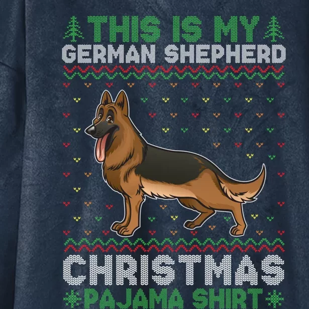 This Is My Ger Shepherd Dog Pajama Xmas Ugly Sweater Cool Cute Gift Hooded Wearable Blanket