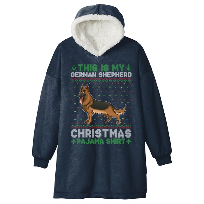 This Is My Ger Shepherd Dog Pajama Xmas Ugly Sweater Cool Cute Gift Hooded Wearable Blanket