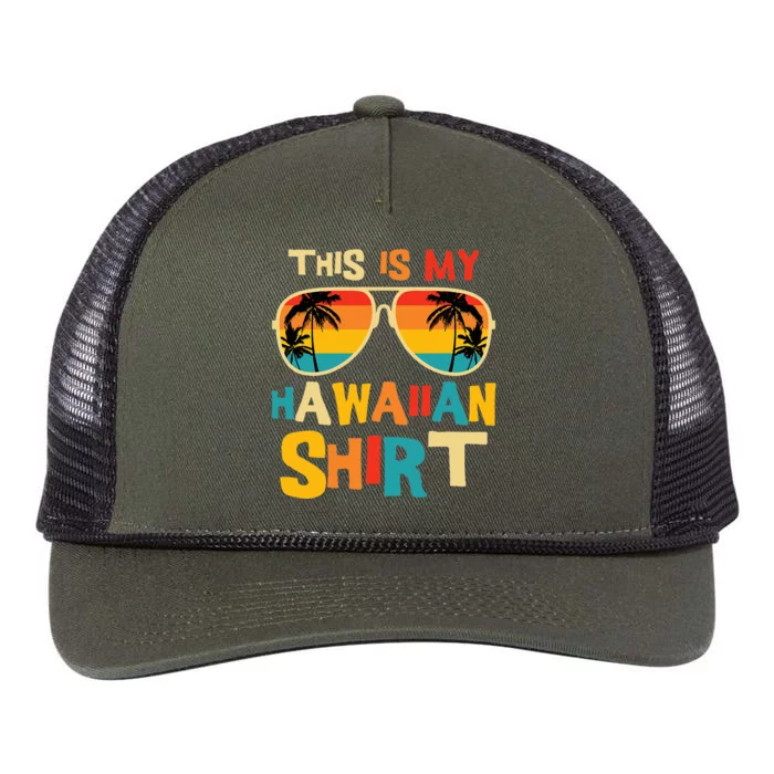 This Is My Hawaiian Tropical Luau Costume Party Hawaii Retro Rope Trucker Hat Cap