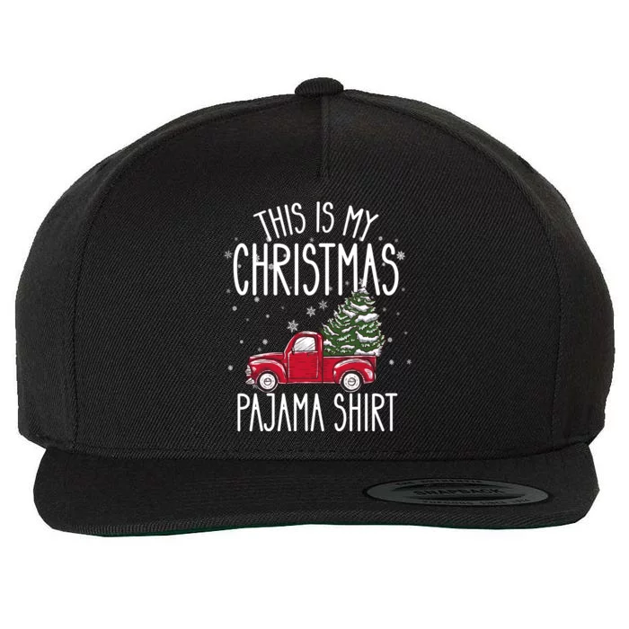 This Is My Christmas Pajama Christmas Truck Wool Snapback Cap