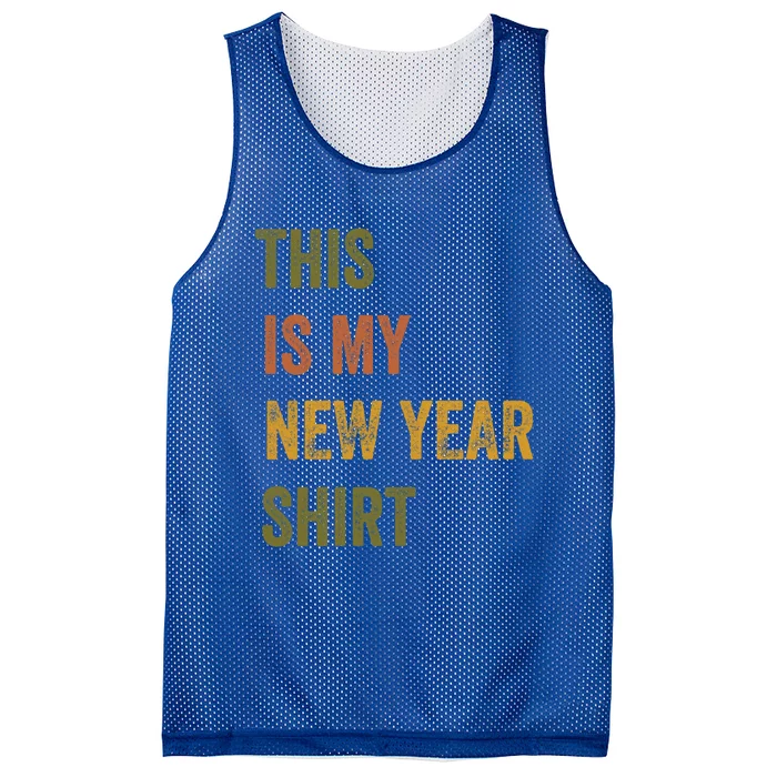 This Is My New Year Retro Vintage Text Gift Mesh Reversible Basketball Jersey Tank