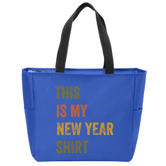 This Is My New Year Retro Vintage Text Gift Zip Tote Bag