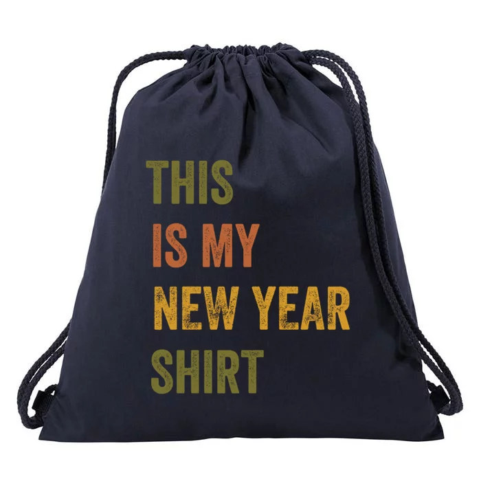 This Is My New Year Retro Vintage Text Gift Drawstring Bag