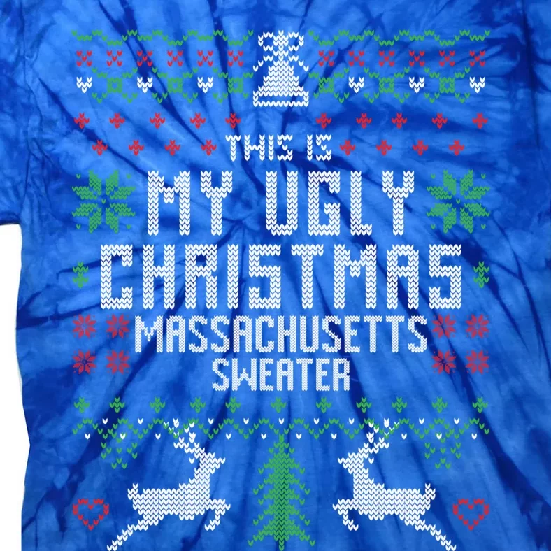 This Is My Ugly Christmas Massachusetts Sweater Funny Xmas Gift Tie-Dye T-Shirt