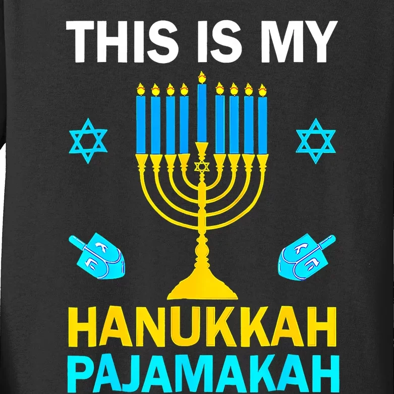 This Is My Hanukkah Pajamakah Chanukah Pajama Jewish Kids Long Sleeve Shirt