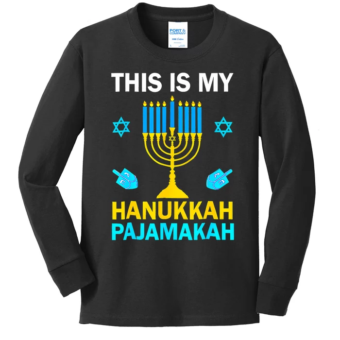 This Is My Hanukkah Pajamakah Chanukah Pajama Jewish Kids Long Sleeve Shirt