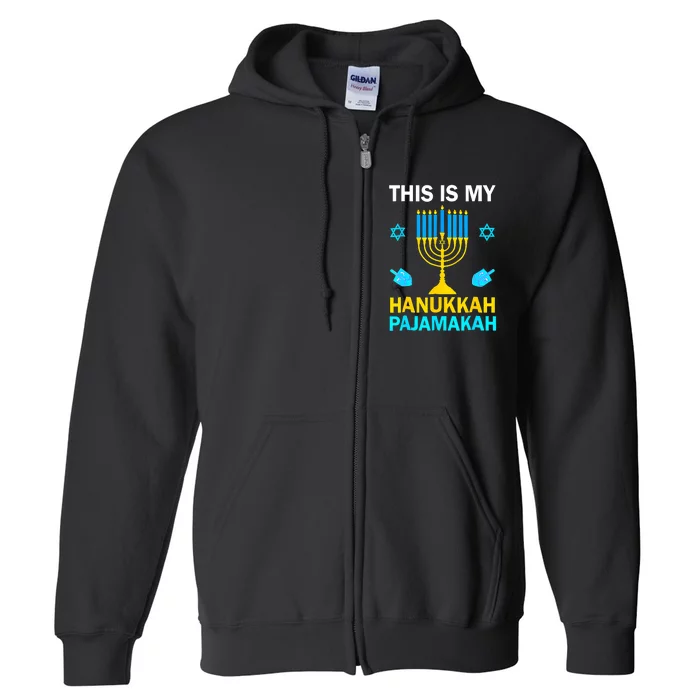 This Is My Hanukkah Pajamakah Chanukah Pajama Jewish Full Zip Hoodie