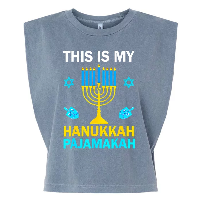 This Is My Hanukkah Pajamakah Chanukah Pajama Jewish Garment-Dyed Women's Muscle Tee