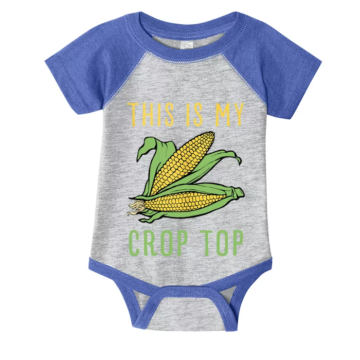 THIS IS MY CROP TOP FUNNY CORN COB Infant Baby Jersey Bodysuit