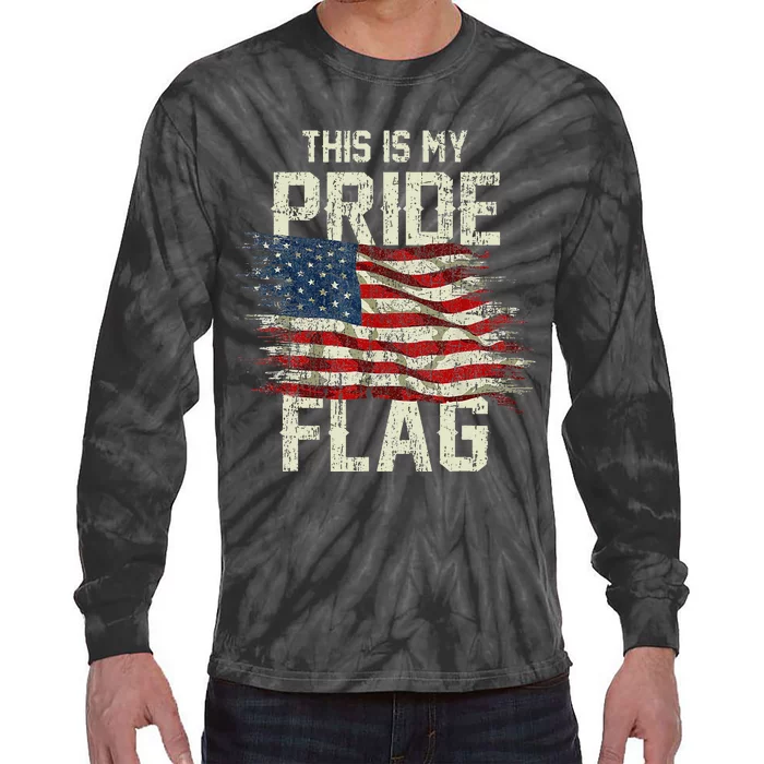 This Is My Pride Flag Usa American 4th Of July Tie-Dye Long Sleeve Shirt