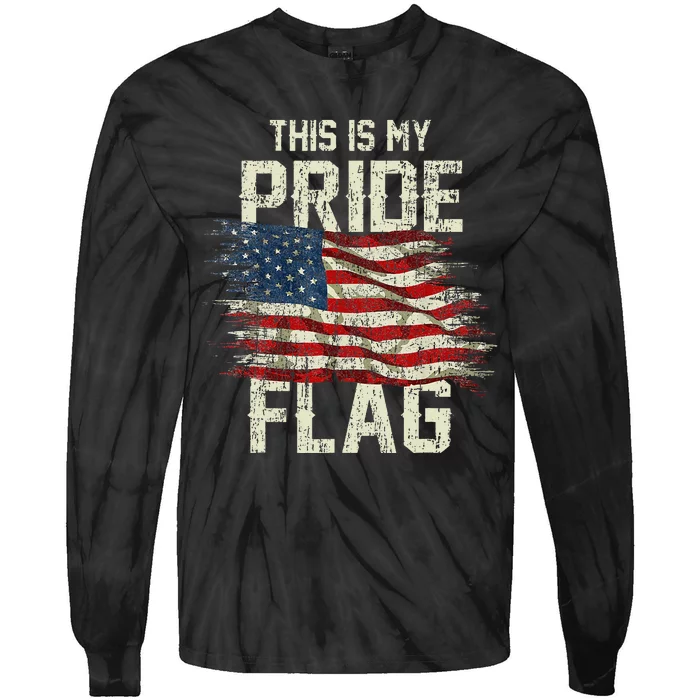 This Is My Pride Flag Usa American 4th Of July Tie-Dye Long Sleeve Shirt