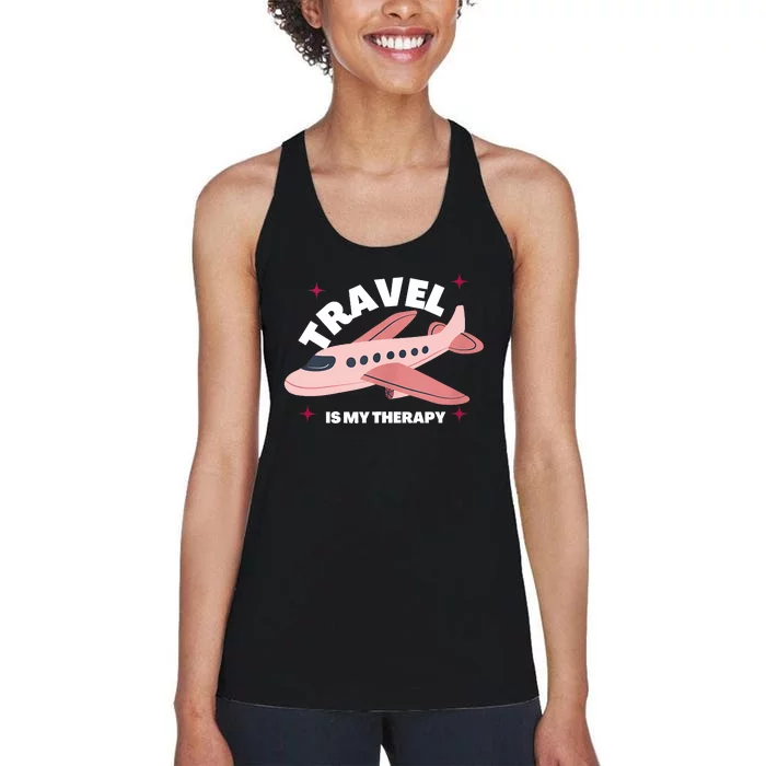 Travel Is My Therapy Women's Racerback Tank