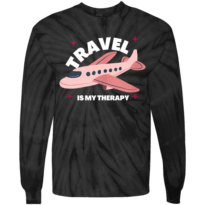 Travel Is My Therapy Tie-Dye Long Sleeve Shirt