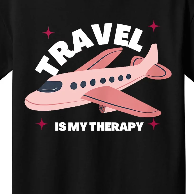 Travel Is My Therapy Kids T-Shirt