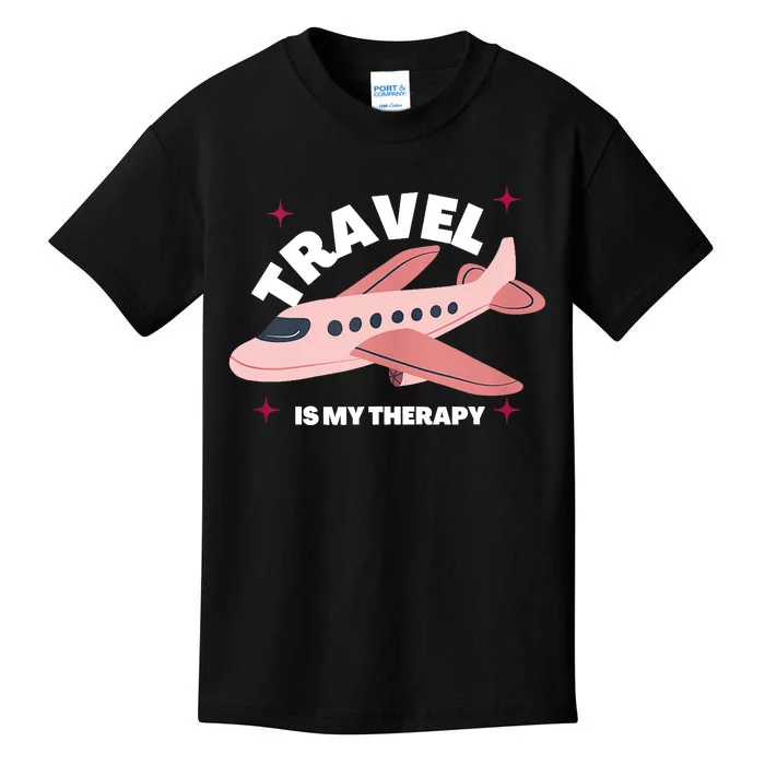 Travel Is My Therapy Kids T-Shirt