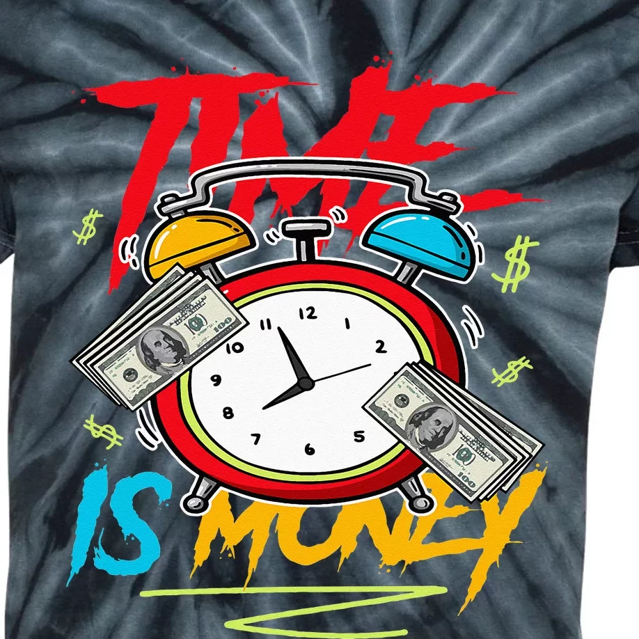 Time Is Money Drip Pebbles Dunk Low Kids Tie-Dye T-Shirt