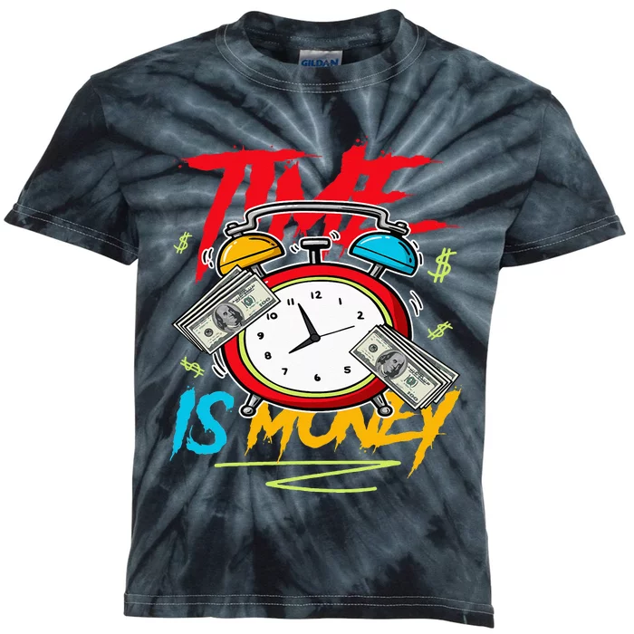 Time Is Money Drip Pebbles Dunk Low Kids Tie-Dye T-Shirt