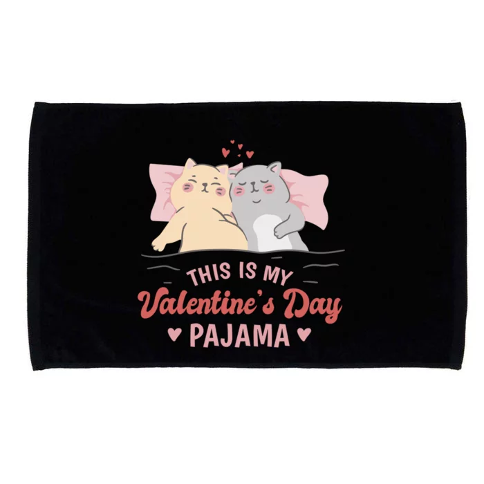 This Is My Valentine's Day Pajama Cute Gift Meaningful Gift Cute Cats Gift Microfiber Hand Towel