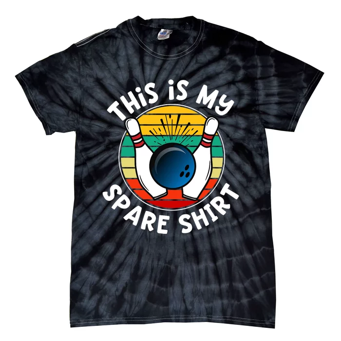 This Is My Spare Funny Bowling Ball Bowling Pins Tie-Dye T-Shirt