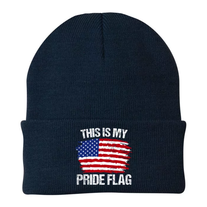 This Is My Pride Flag Usa American 4th Of July Patriotic Tee Funny Gift Knit Cap Winter Beanie