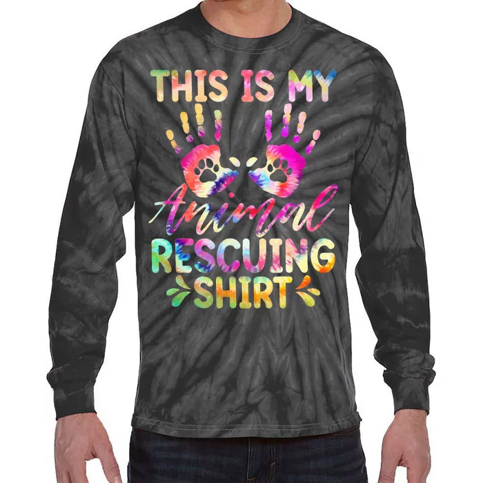 This Is My Animal Rescuing Tie Dye Dog Cat Rescue Tie-Dye Long Sleeve Shirt