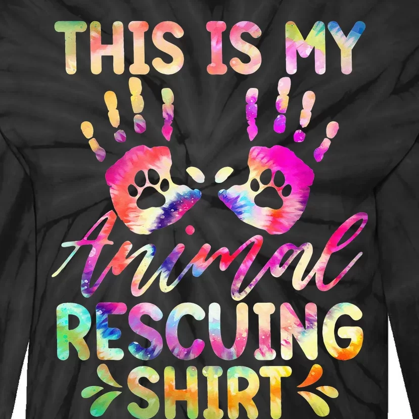 This Is My Animal Rescuing Tie Dye Dog Cat Rescue Tie-Dye Long Sleeve Shirt