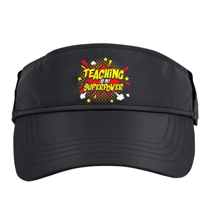 Teaching Is My Superpower Retro Comic Teacher Adult Drive Performance Visor