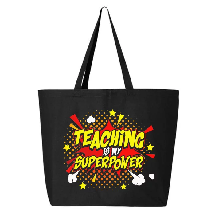 Teaching Is My Superpower Retro Comic Teacher 25L Jumbo Tote