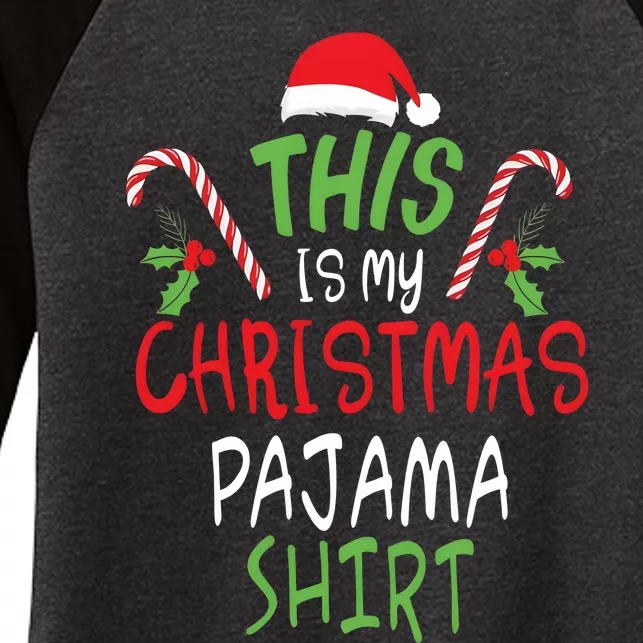 This Is My Christmas Pajama Matching Team Women's Tri-Blend 3/4-Sleeve Raglan Shirt