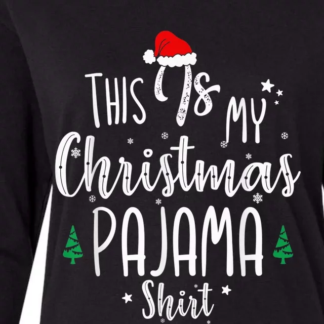 This Is My Christmas Pajama Shirt Xmas Christmas Tree Womens Cotton Relaxed Long Sleeve T-Shirt