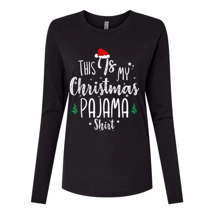 This Is My Christmas Pajama Shirt Xmas Christmas Tree Womens Cotton Relaxed Long Sleeve T-Shirt