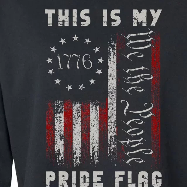 This Is My Pride Flag Usa American 4th Of July Cropped Pullover Crew