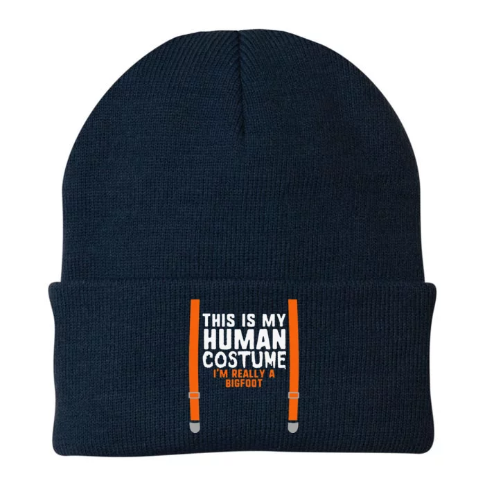 This Is My Human Costume Im Really Bigfoot Halloween Gift Love Knit Cap Winter Beanie