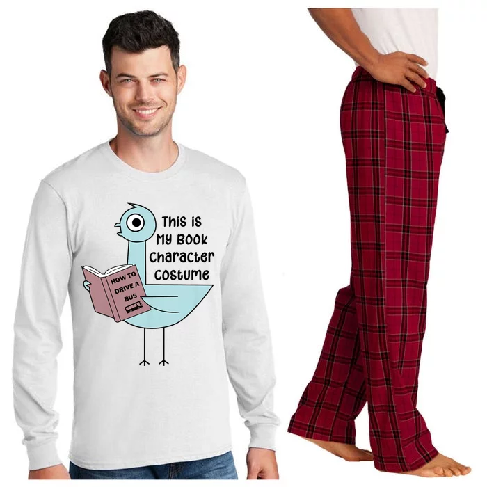 This Is My Book Character Costume Funny Pigeon Reading Long Sleeve Pajama Set