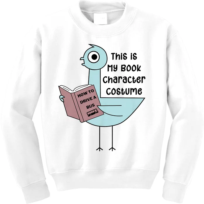 This Is My Book Character Costume Funny Pigeon Reading Kids Sweatshirt