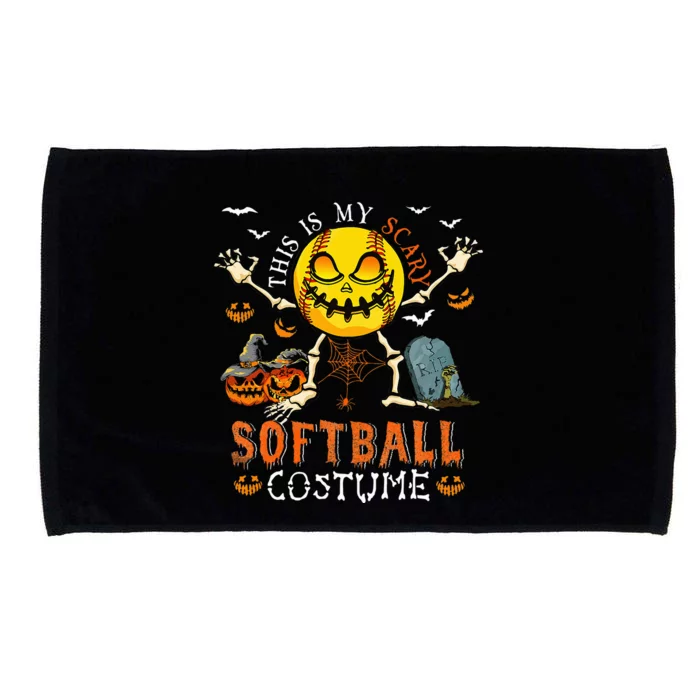 This Is My Scary Softball Costume Halloween Skeleton Lover Microfiber Hand Towel