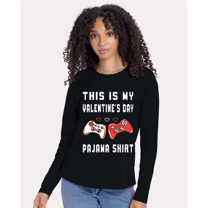 This Is My Valentine's Day Pajama Gift Video Game Lover Gift Womens Cotton Relaxed Long Sleeve T-Shirt