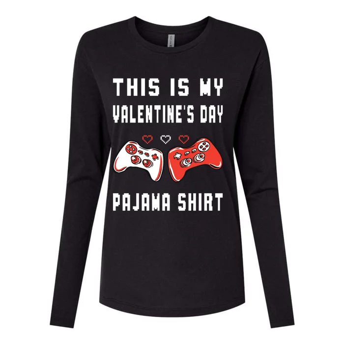 This Is My Valentine's Day Pajama Gift Video Game Lover Gift Womens Cotton Relaxed Long Sleeve T-Shirt