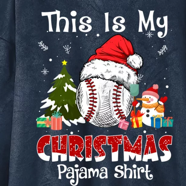 This Is My Christmas Baseball Pajama Gift Gift Hooded Wearable Blanket