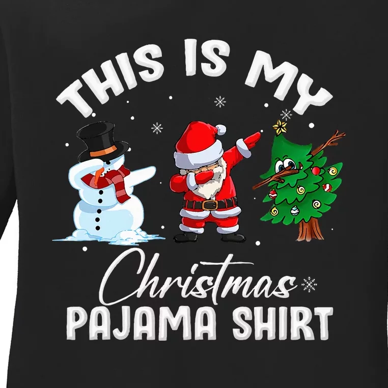 This Is My Christmas Pajama Funny Matching Family Ladies Long Sleeve Shirt