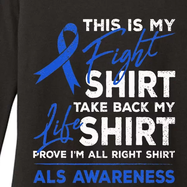 This Is My Fight ALS Awareness Ribbon Warrior Fighter Womens CVC Long Sleeve Shirt