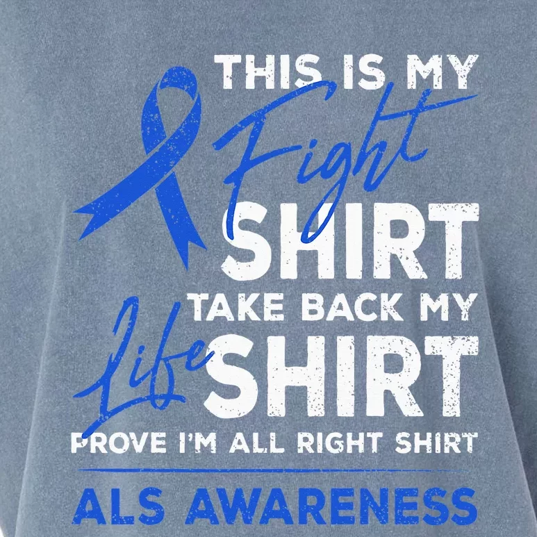 This Is My Fight ALS Awareness Ribbon Warrior Fighter Garment-Dyed Women's Muscle Tee