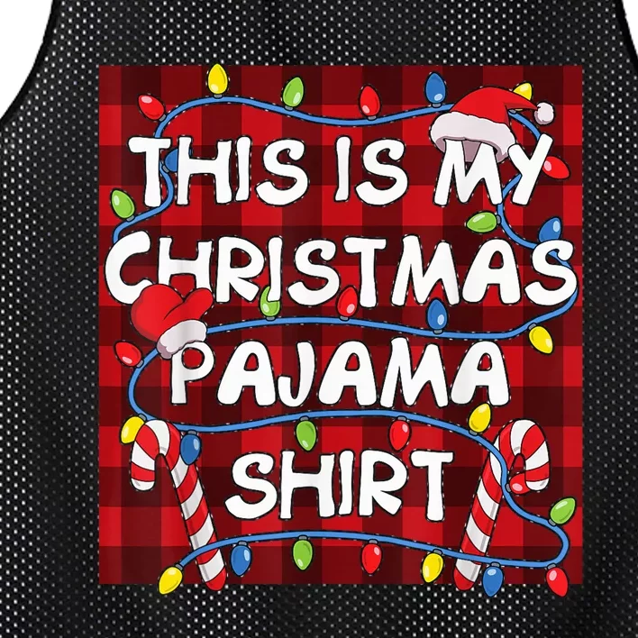 This Is My Christmas Pajama Shirt Family Matching Christmas Mesh Reversible Basketball Jersey Tank