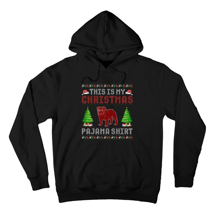 This Is My Christmas Pajama English Bulldog Ugly Sweater Hoodie