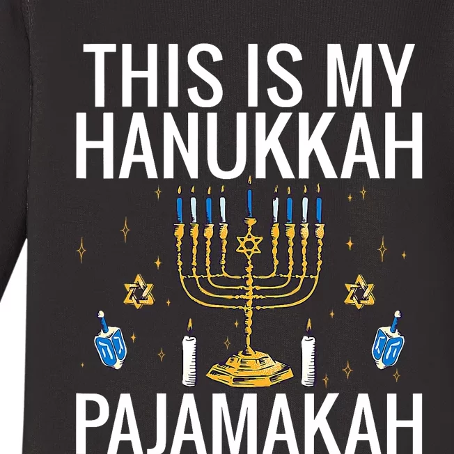 This Is My Hanukkah Pajamakah Menorah Chanukah Pajamas Pjs Baby Long Sleeve Bodysuit