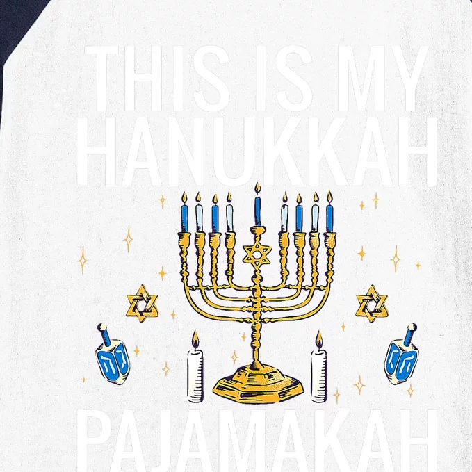 This Is My Hanukkah Pajamakah Menorah Chanukah Pajamas Pjs Baseball Sleeve Shirt