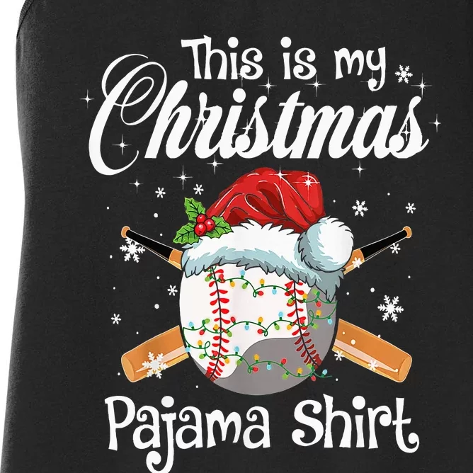 This Is My Christmas Baseball Pajama Women's Racerback Tank