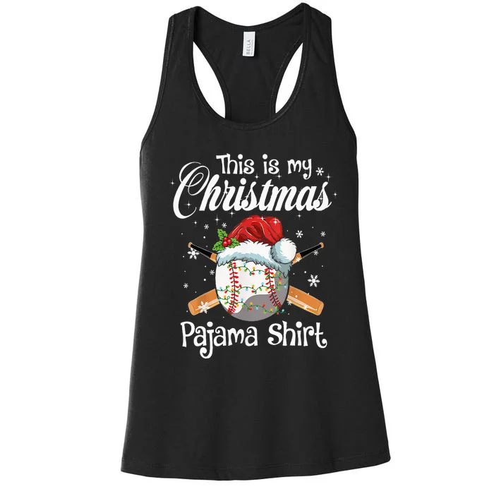 This Is My Christmas Baseball Pajama Women's Racerback Tank